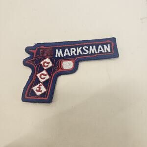 Vintage CCI marksman Pistol Shaped PATCH Gun Ammunition Advertising Club